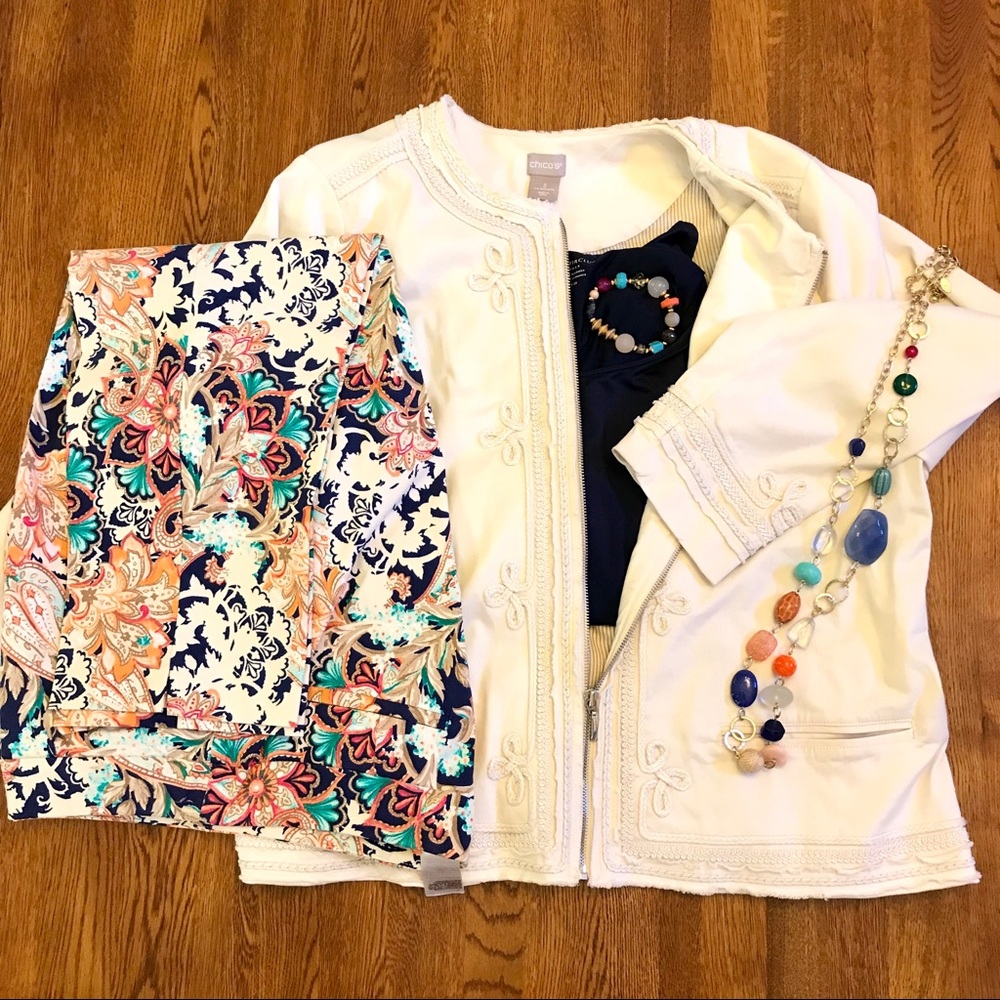 Chico’s Cream Jacket - Picture 6 of 9